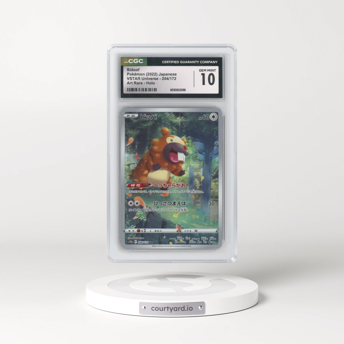 2022 VSTAR Universe #204/172 Bidoof - Art Rare Holo (CGC 10 GEM MINT)