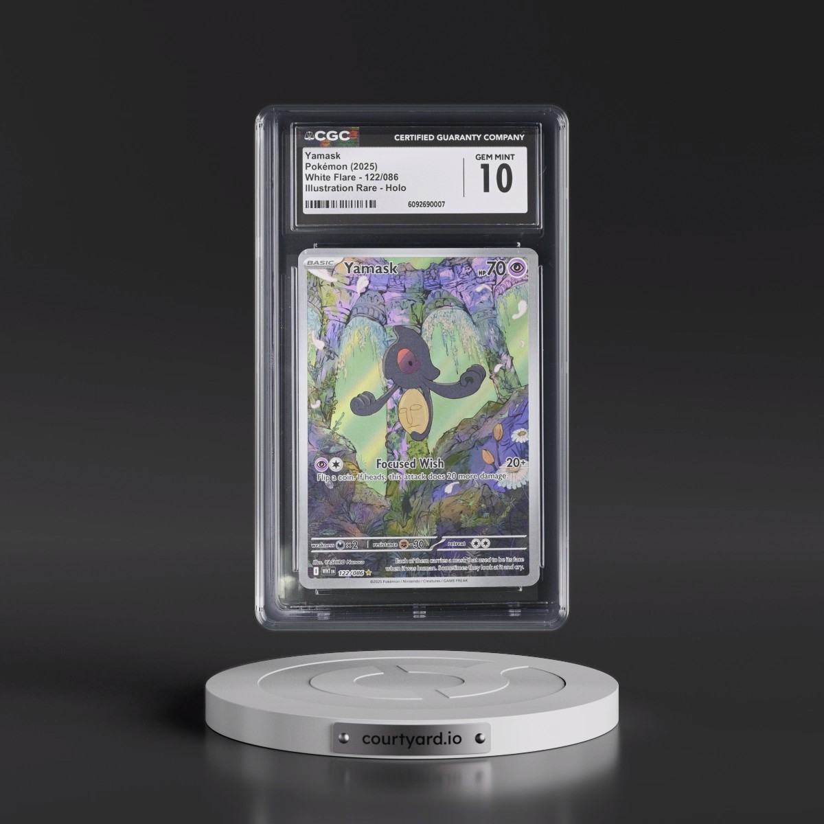2025 White Flare - WHT EN #122/086 Yamask - Illustration Rare Holo (CGC 10 GEM MINT)