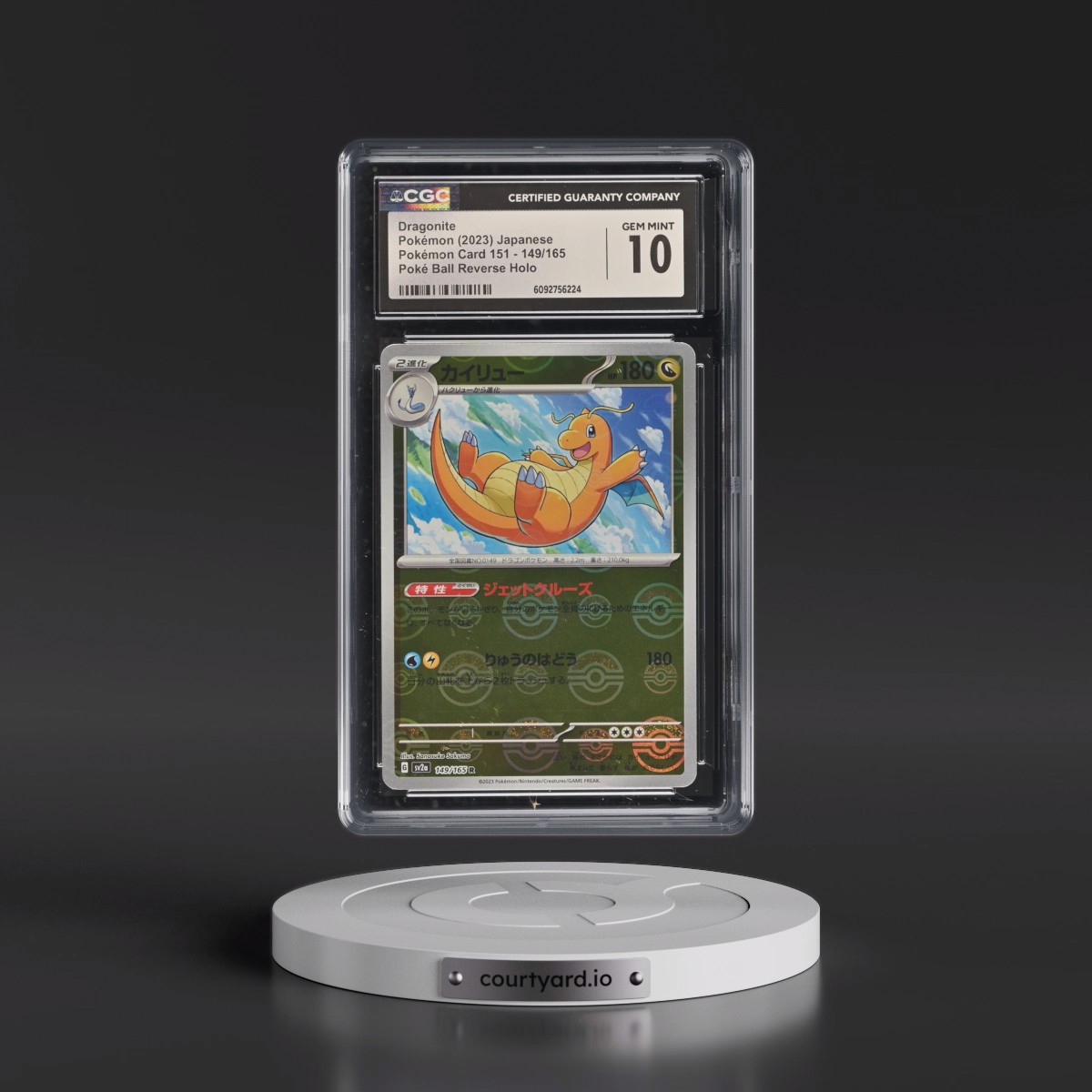 2023 Pokémon Card 151 #149/165 Dragonite - Poké Ball Holo (CGC 10 GEM MINT)