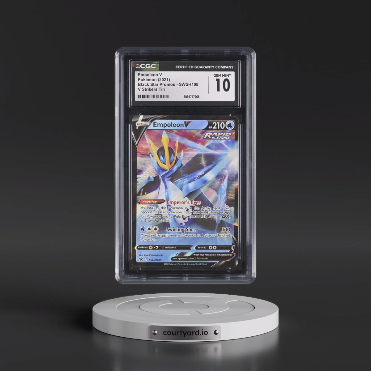 2017 Black Star Promos - Sword & Shield #SWSH108 Empoleon V - V Strikers Tin (Holo) (CGC 10 GEM MINT)