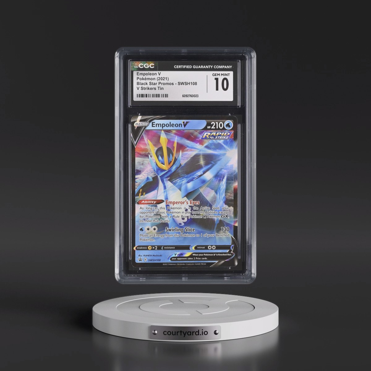 2017 Black Star Promos - Sword & Shield #SWSH108 Empoleon V - V Strikers Tin (Holo) (CGC 10 GEM MINT)