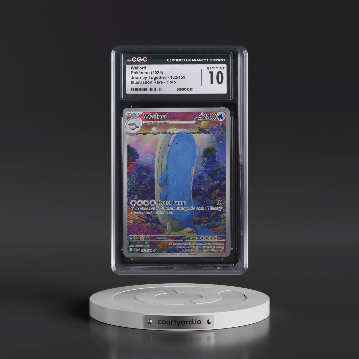 2025 Pokémon Jtg EN-Journey Together #162 Wailord - Illustration Rare (CGC 10 GEM MINT)