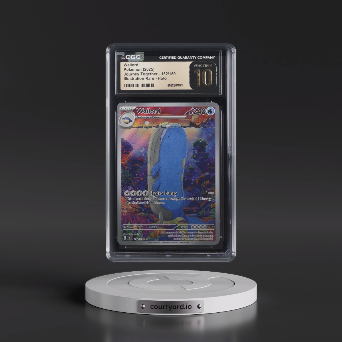 2025 Pokémon Jtg EN-Journey Together #162 Wailord - Illustration Rare (CGC 10 PRISTINE)