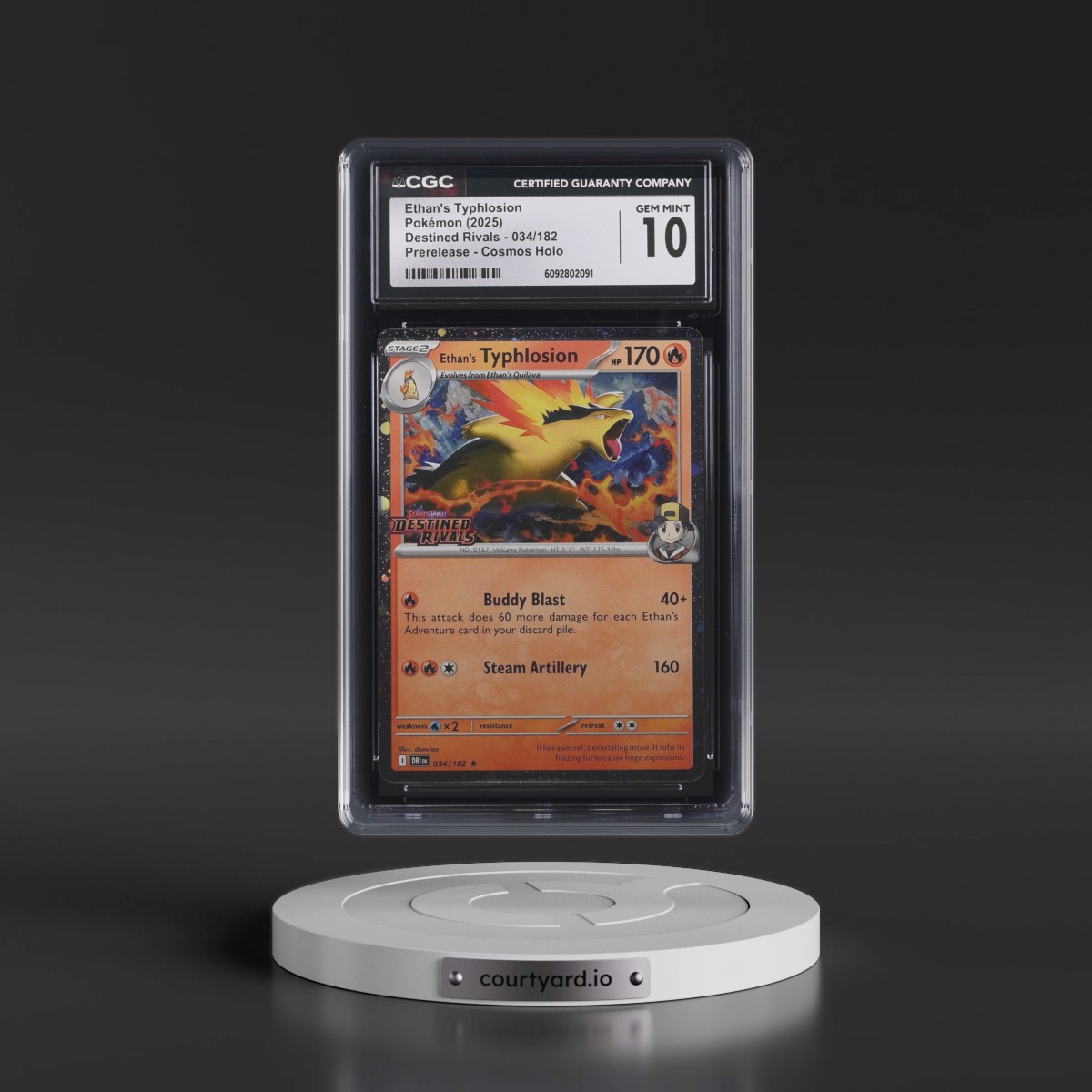 2025 Destined Rivals - DRI EN #034/182 Ethan's Typhlosion - Prerelease (Cosmos Holo) (CGC 10 GEM MINT)