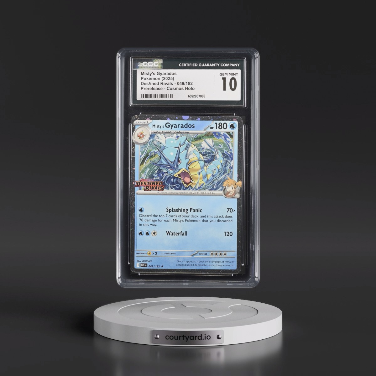 2025 Destined Rivals - DRI EN #049/182 Misty's Gyarados - Prerelease (Cosmos Holo) (CGC 10 GEM MINT)