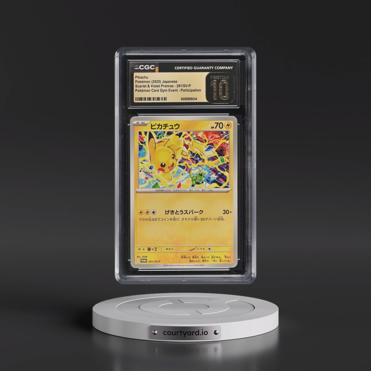 2022 Scarlet & Violet Promos #291/SV-P Pikachu - Pokémon Card Gym Event Participation (CGC 10 PRISTINE)