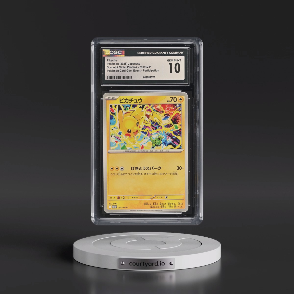 2022 Scarlet & Violet Promos #291/SV-P Pikachu - Pokémon Card Gym Event Participation (CGC 10 GEM MINT)