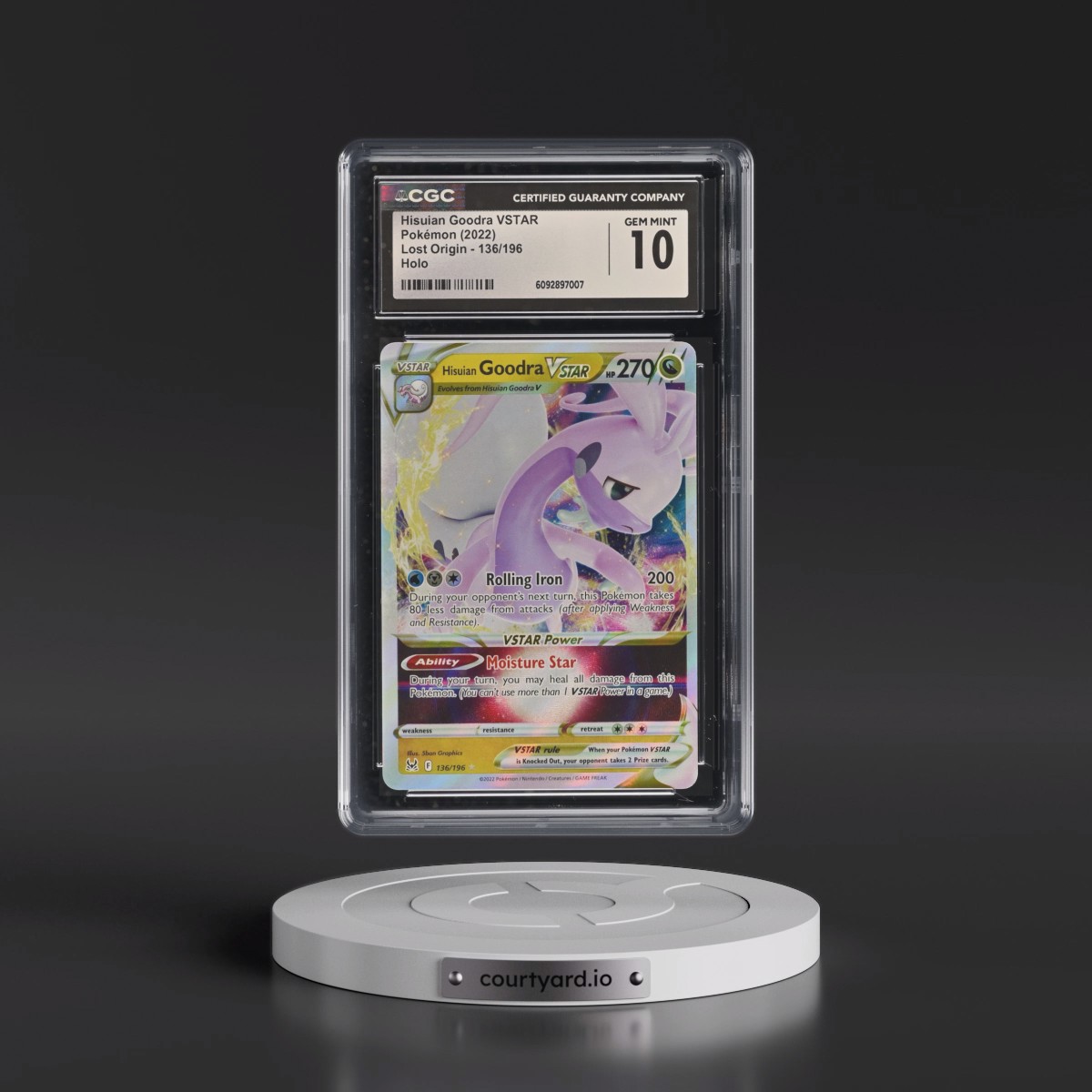 2022 Lost Origin #136/196 Hisuian Goodra VSTAR - Holo (CGC 10 GEM MINT)