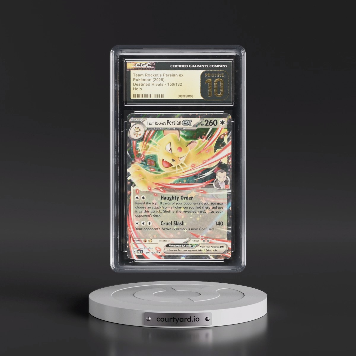 2025 Destined Rivals - DRI EN #150/182 Team Rocket's Persian ex - Holo (CGC 10 PRISTINE)