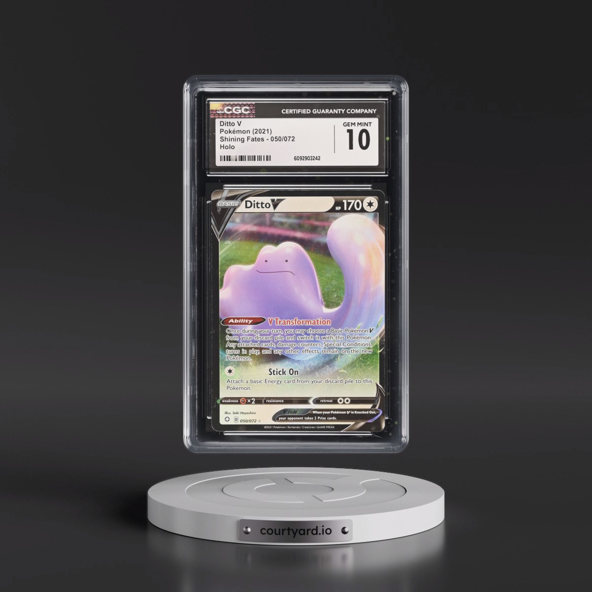 2021 Shining Fates #050/072 Ditto V - Holo (CGC 10 GEM MINT)