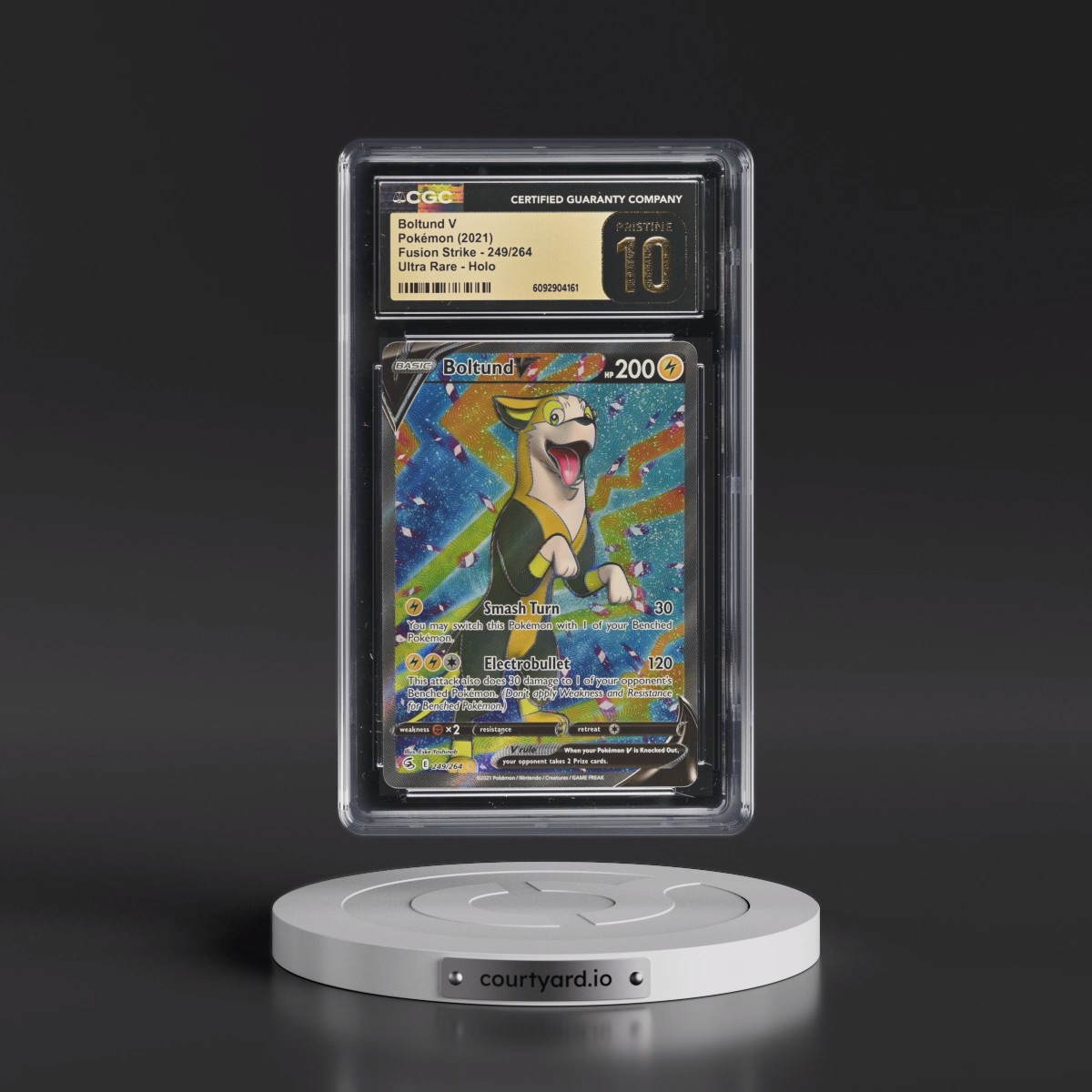 2019 Fusion Strike #249/264 Boltund V - Ultra Rare Holo (CGC 10 PRISTINE)