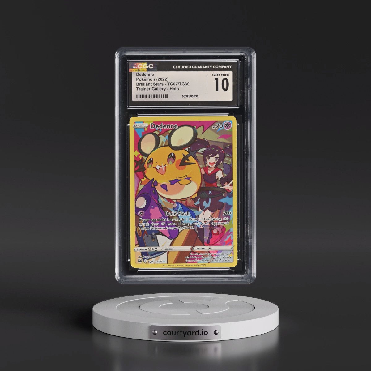 2022 Brilliant Stars #TG07/TG30 Dedenne - Trainer Gallery Holo (CGC 10 GEM MINT)