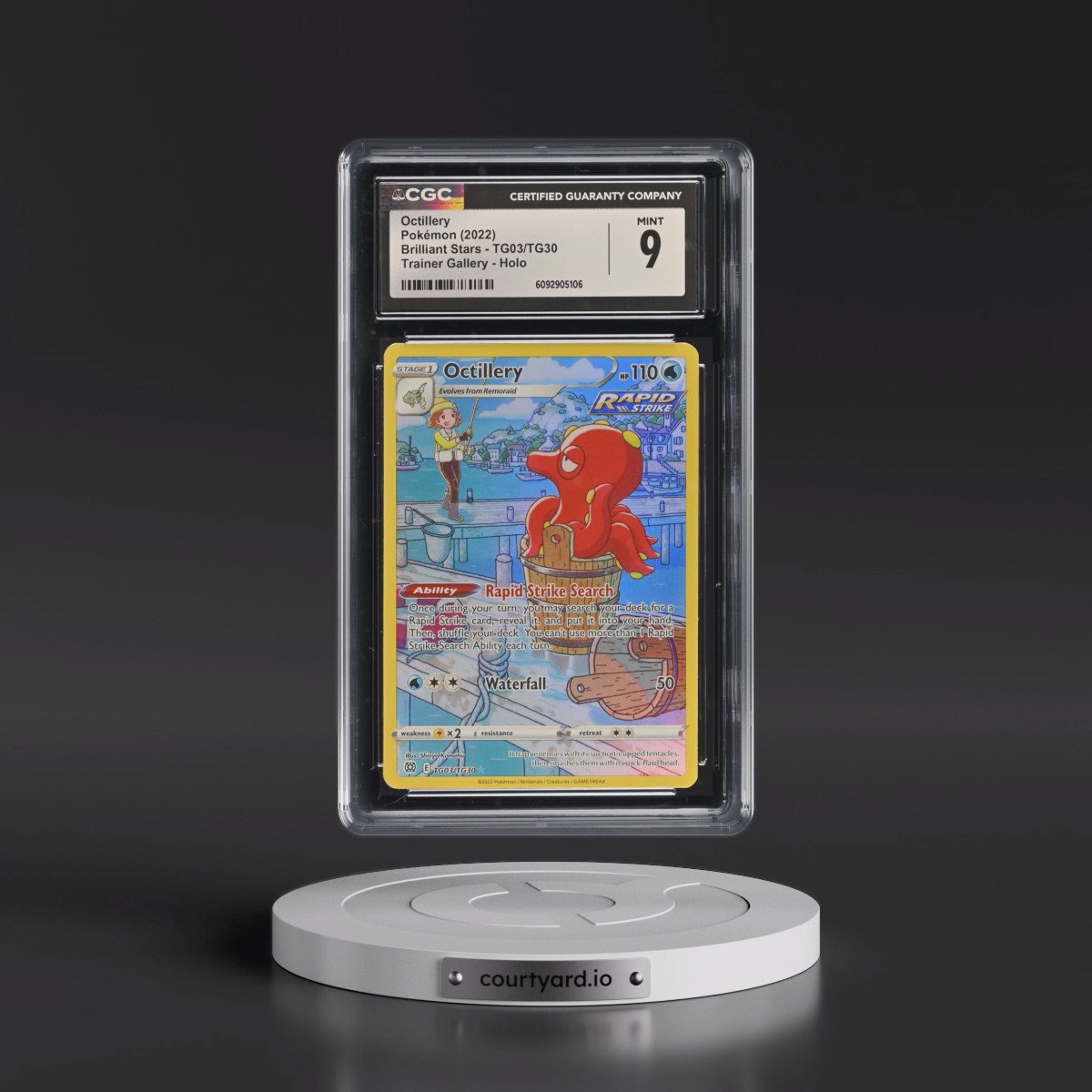 2022 Brilliant Stars #TG03/TG30 Octillery - Trainer Gallery Holo (CGC 9 MINT)