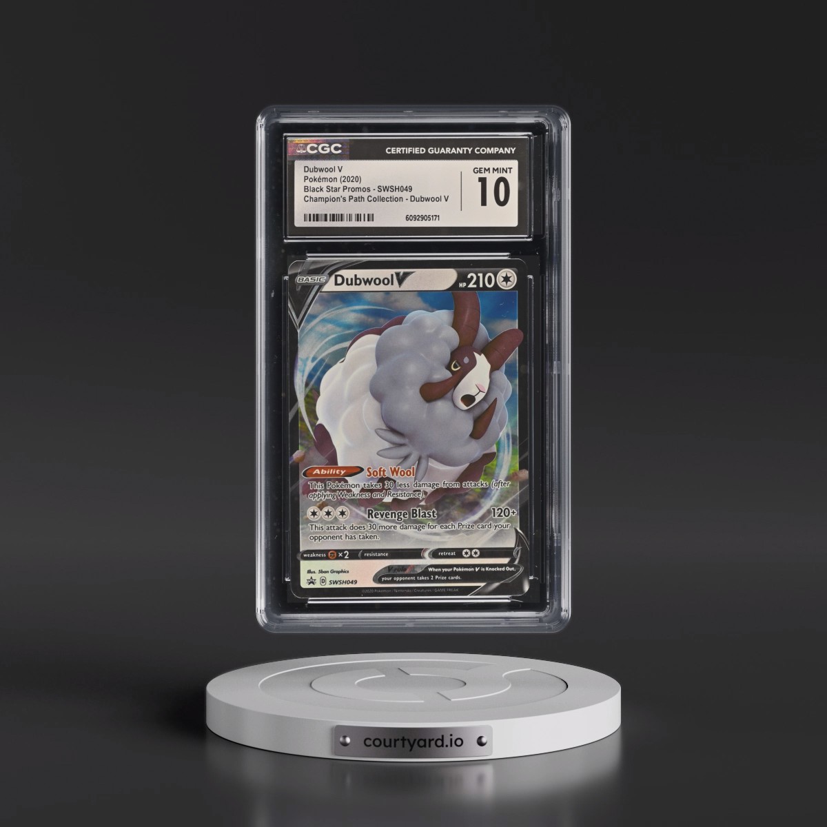 2017 Black Star Promos - Sword & Shield #SWSH049 Dubwool V - Champion's Path Collection - Dubwool V (Holo) (CGC 10 GEM MINT)