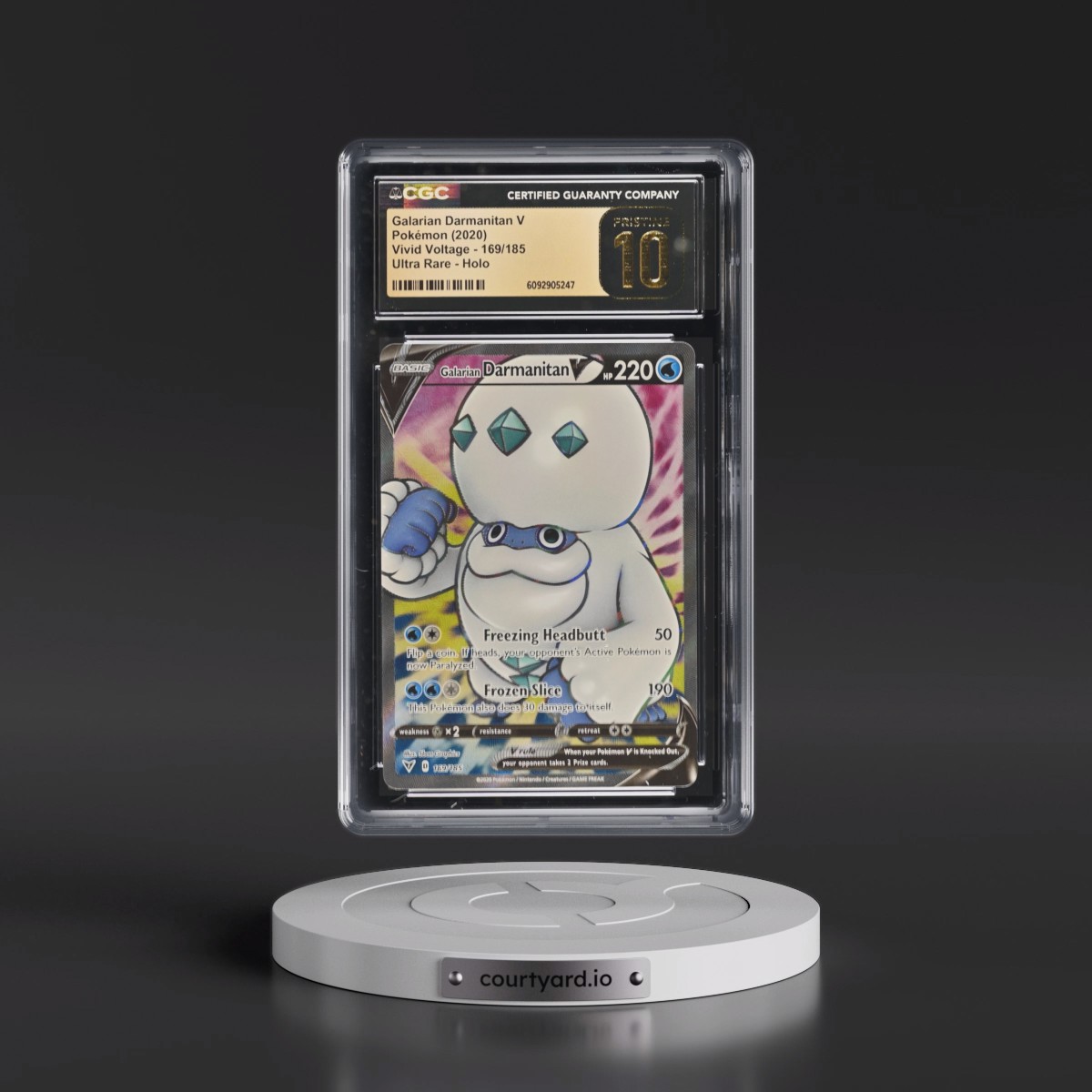 2020 Vivid Voltage #169/185 Galarian Darmanitan V - Ultra Rare Holo (CGC 10 PRISTINE)