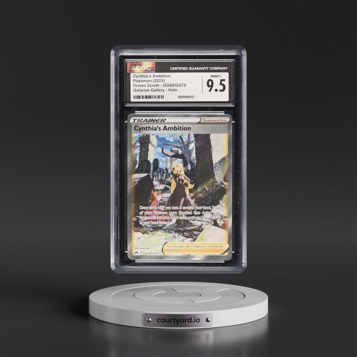 2023 Crown Zenith #GG60/GG70 Cynthia's Ambition - Galarian Gallery Holo (CGC 9.5 MINT+)