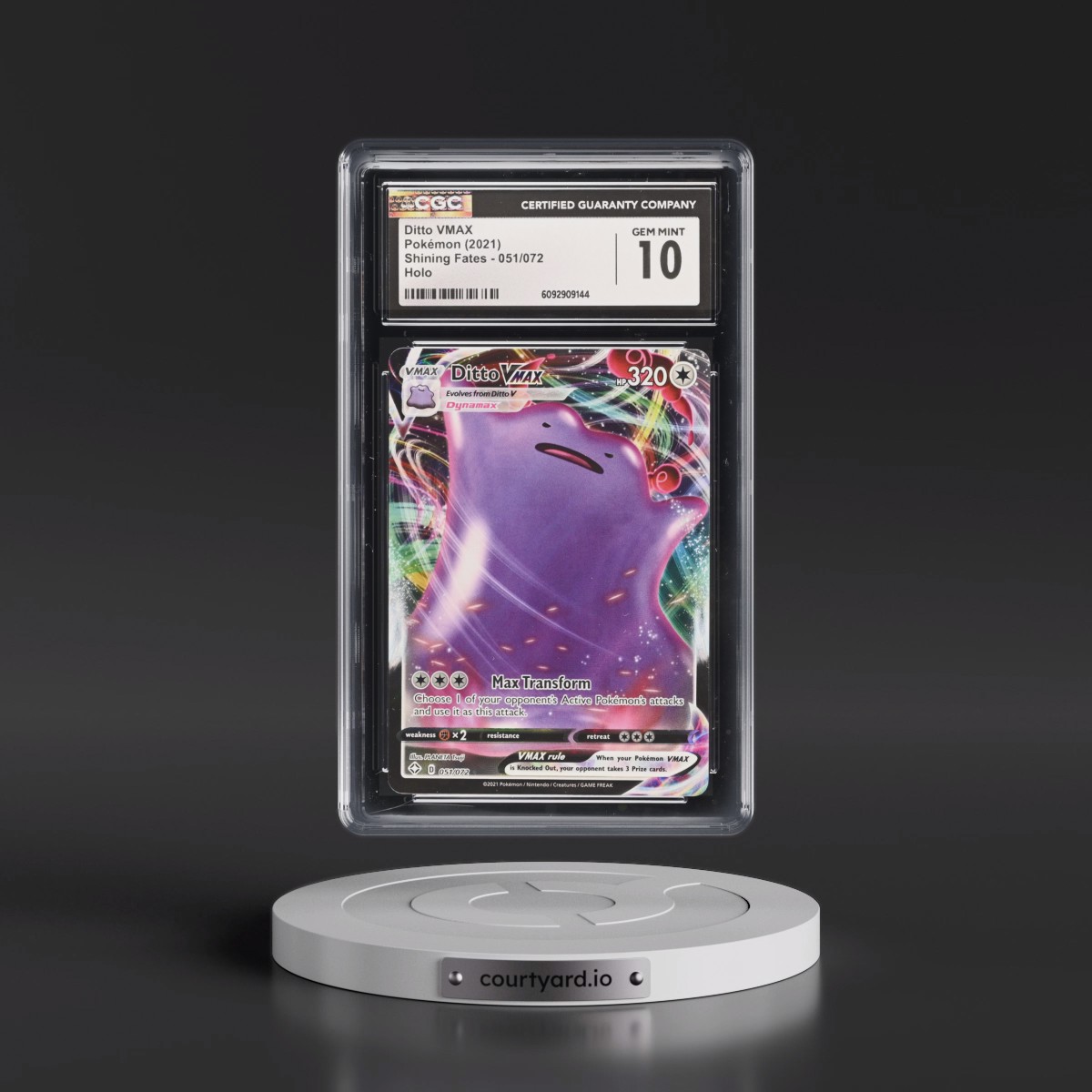 2021 Shining Fates #051/072 Ditto VMAX - Holo (CGC 10 GEM MINT)