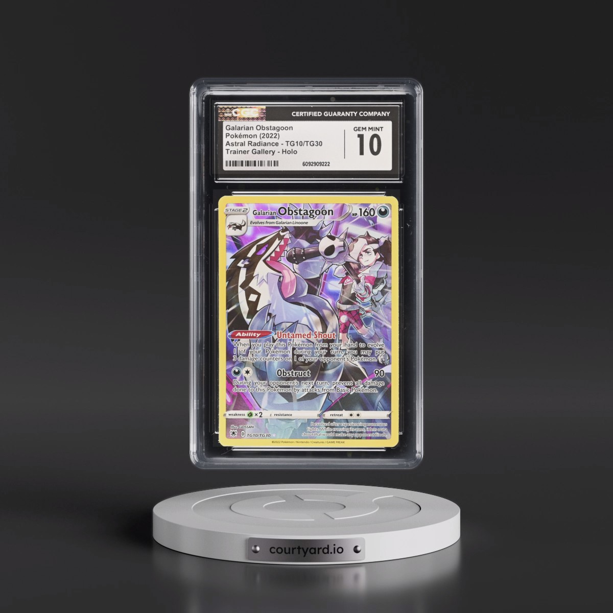 Astral Radiance #TG10/TG30 Galarian Obstagoon - Trainer Gallery Holo (CGC 10 GEM MINT)