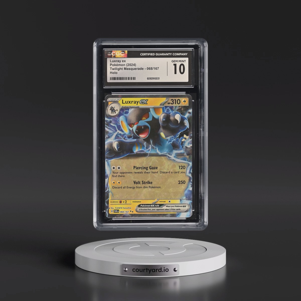 2024 Twilight Masquerade - TWM EN #068/167 Luxray ex - Holo (CGC 10 GEM MINT)