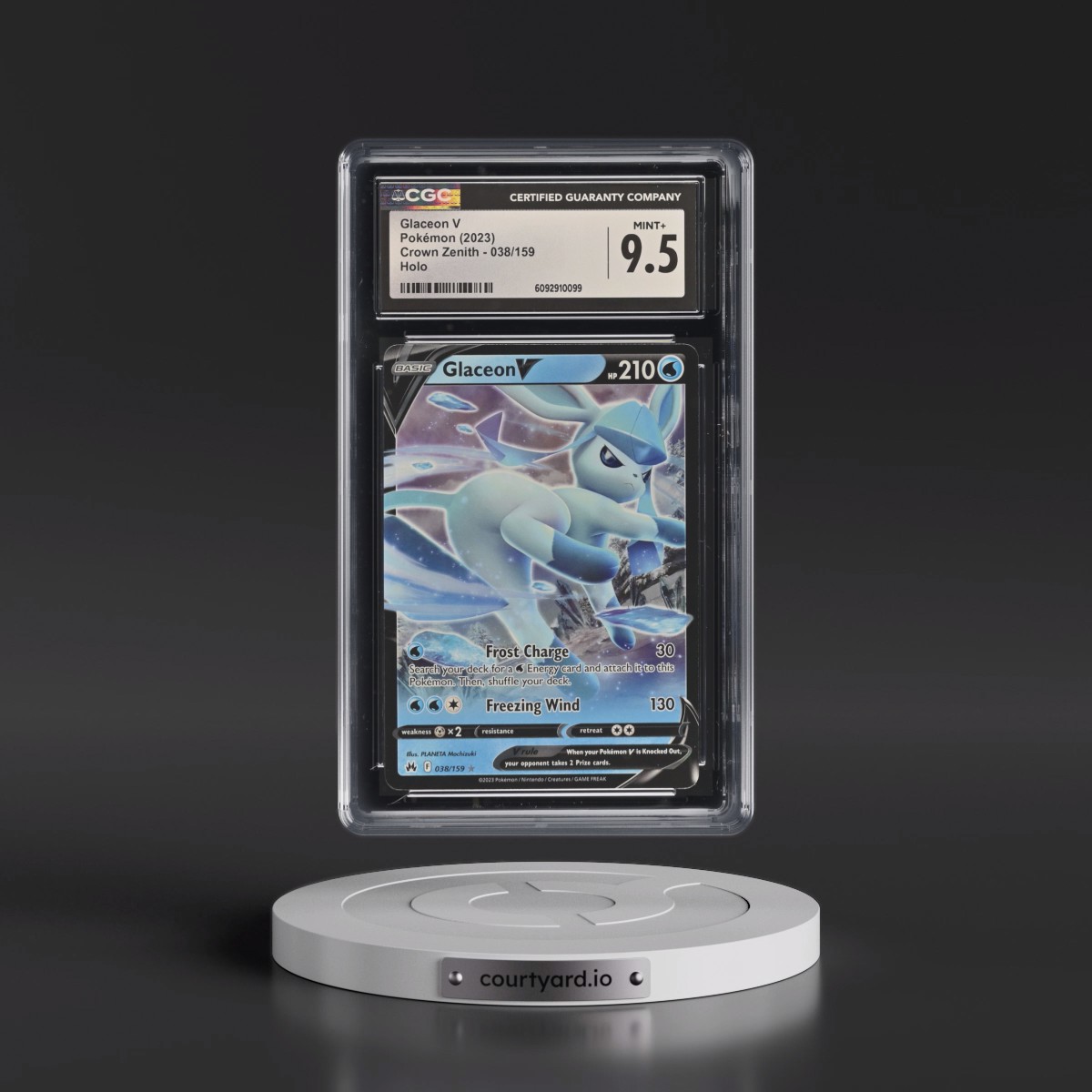 2023 Crown Zenith #038/159 Glaceon V - Holo (CGC 9.5 MINT+)