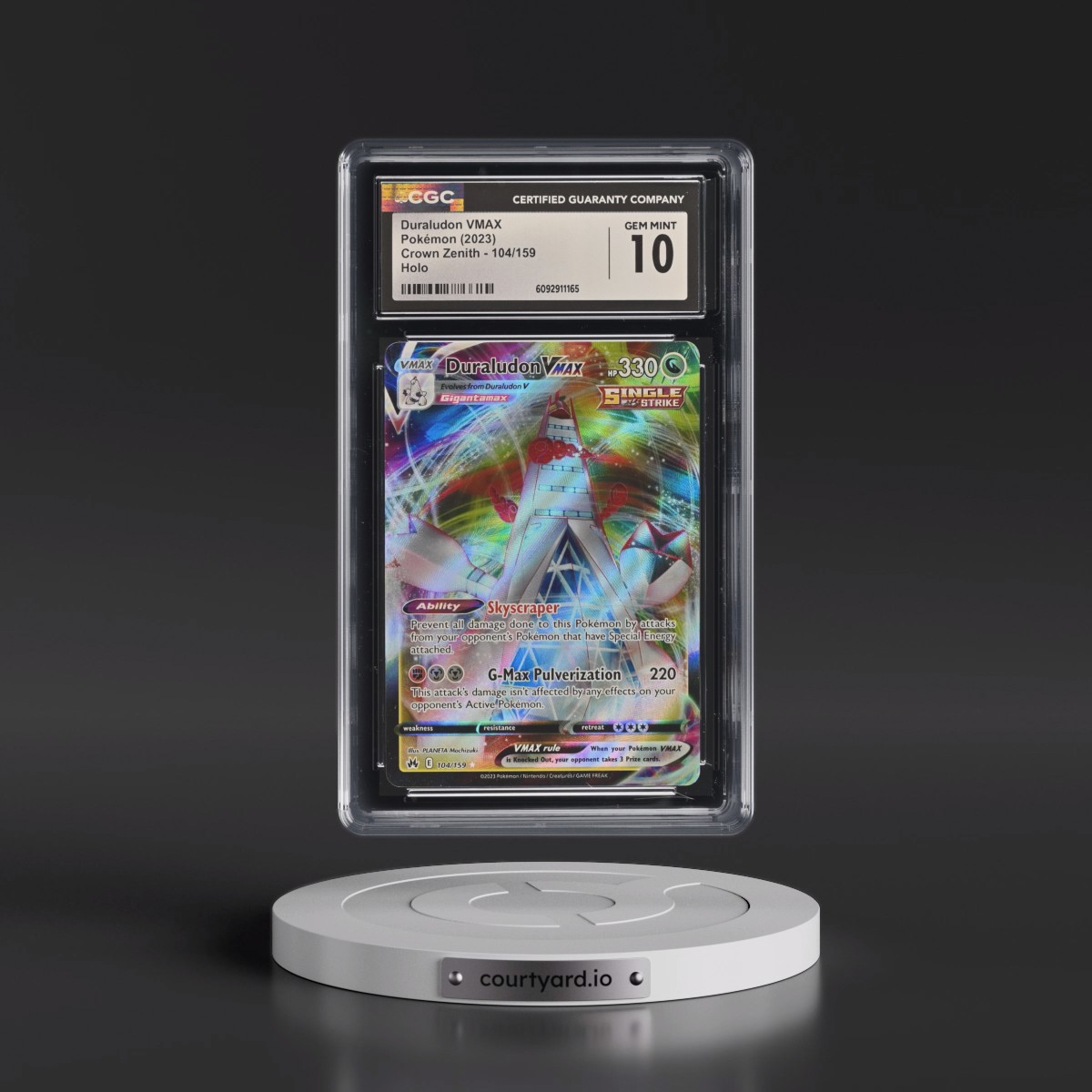 2023 Crown Zenith #104/159 Duraludon VMAX - Holo (CGC 10 GEM MINT)