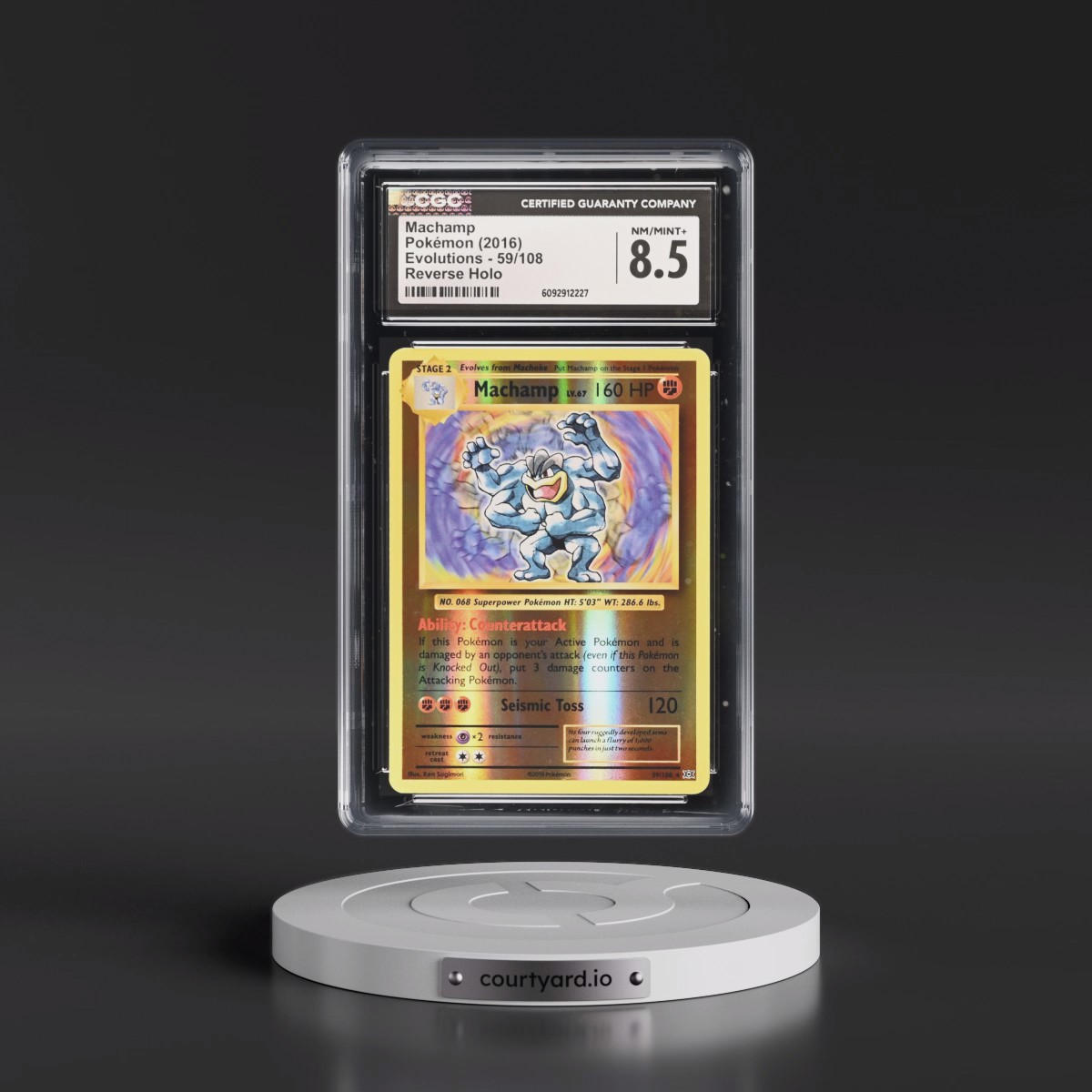 2016 Evolutions #59/108 Machamp - Reverse Holo (CGC 8.5 NM-MT+)