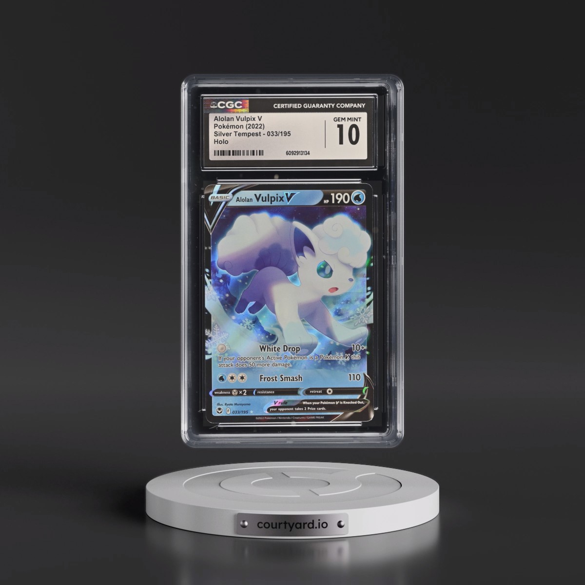 2022 Silver Tempest #033/195 Alolan Vulpix V - Holo (CGC 10 GEM MINT)