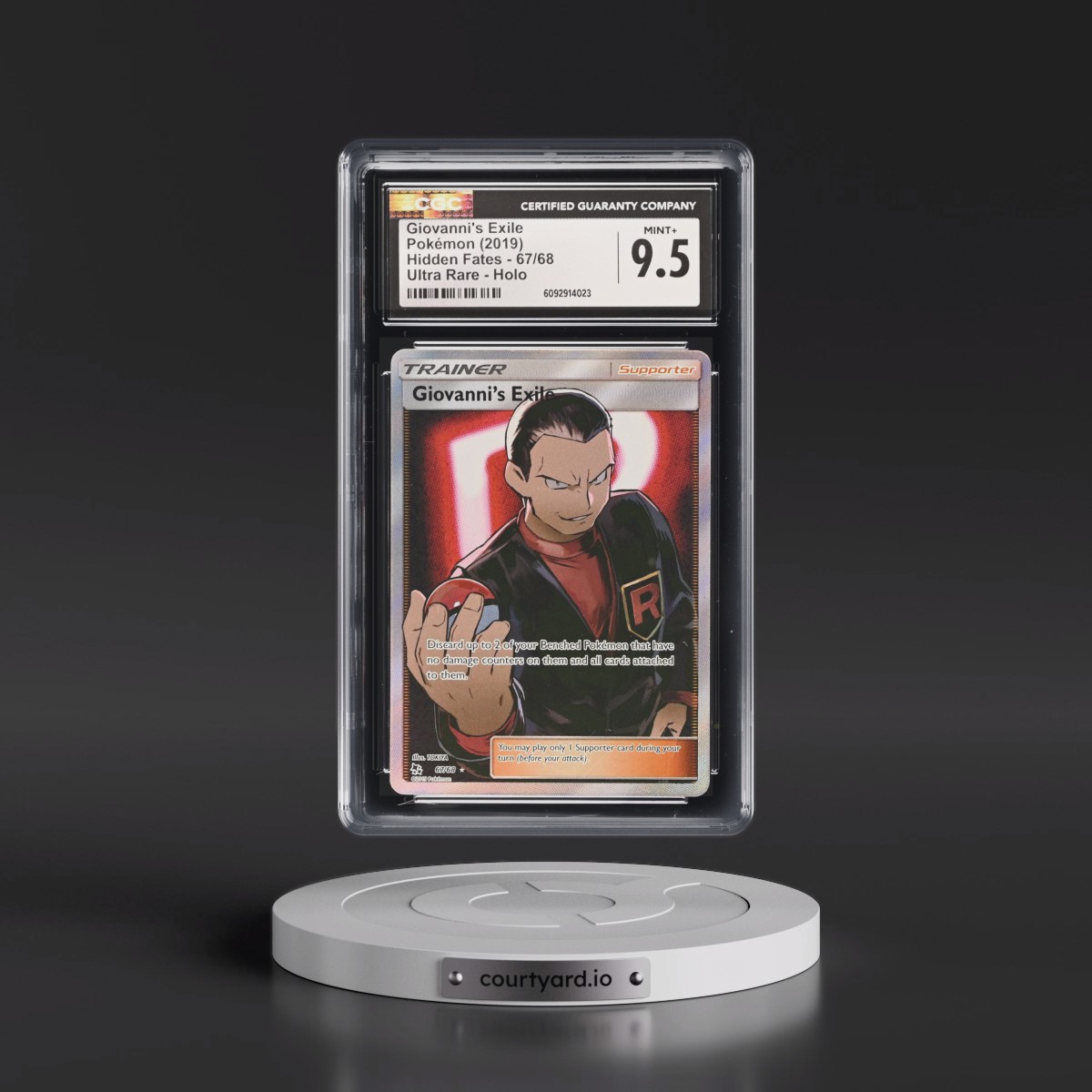 2019 Hidden Fates #67/68 Giovanni's Exile - Ultra Rare Holo (CGC 9.5 MINT+)