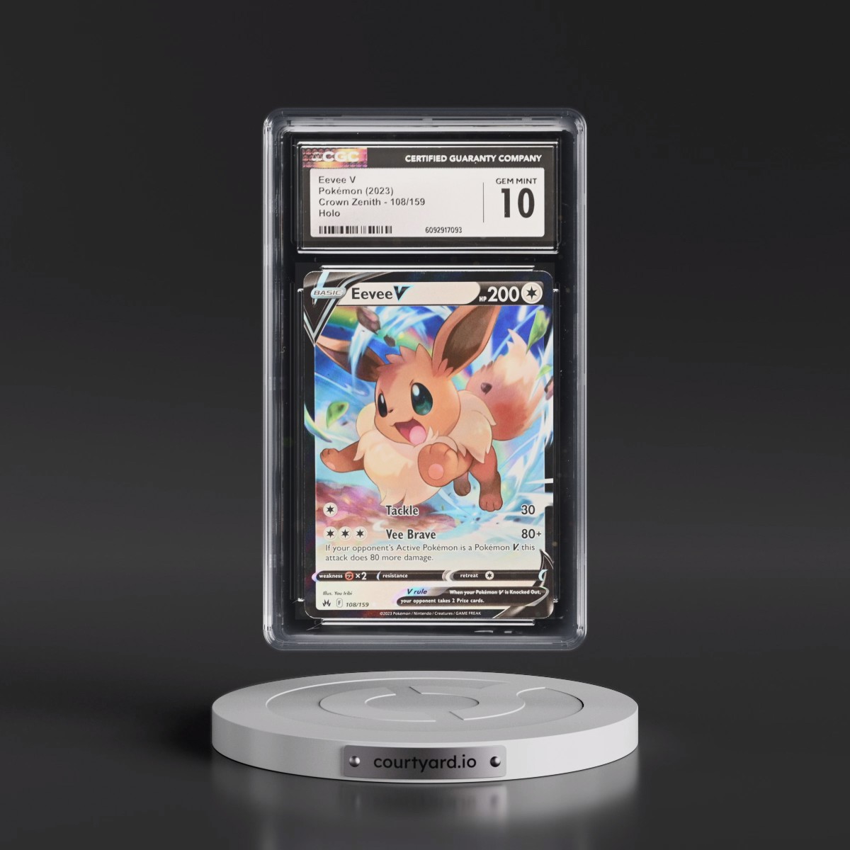 2023 Crown Zenith #108/159 Eevee V - Holo (CGC 10 GEM MINT)