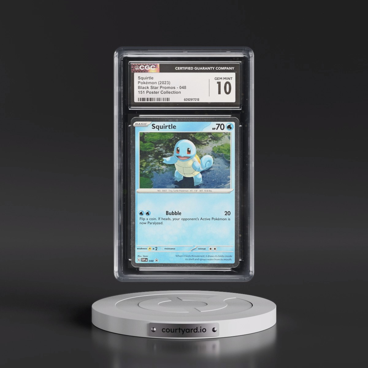 2023 Black Star Promos - Scarlet & Violet SVP EN #048 Squirtle - 151 Poster Collection (Cosmos Holo) (CGC 10 GEM MINT)