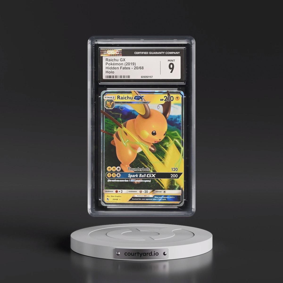 2019 Hidden Fates #20/68 Raichu GX - Holo (CGC 9 MINT)