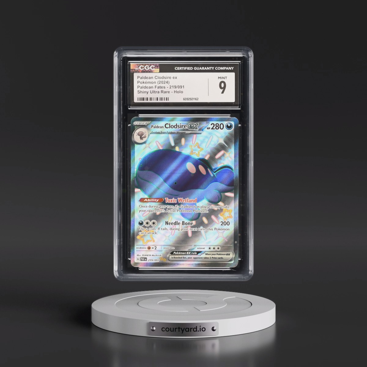 2024 Paldean Fates - PAF EN #219/091 Paldean Clodsire ex - Shiny Ultra Rare Holo (CGC 9 MINT)