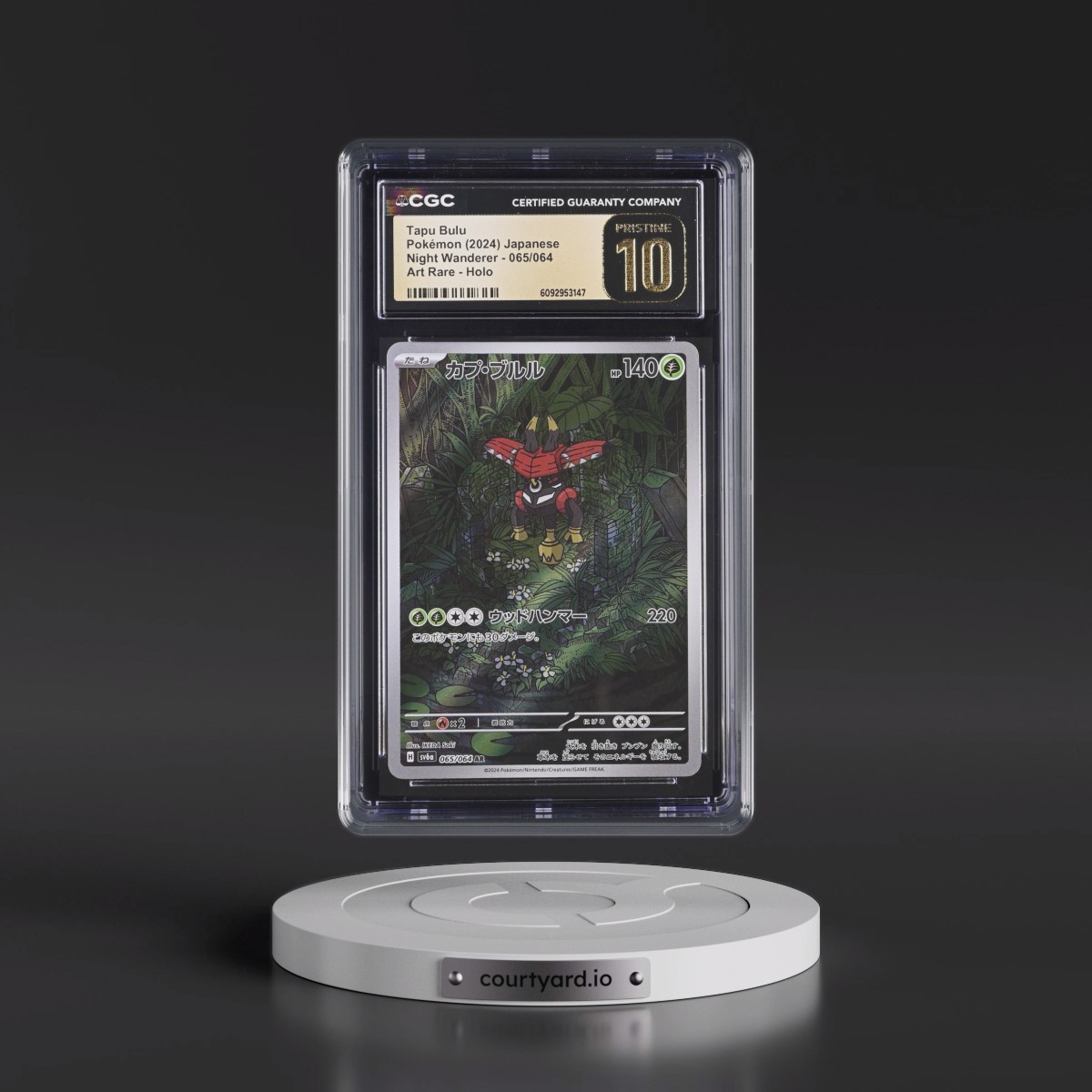 2024 Night Wanderer #065/064 Tapu Bulu - Art Rare Holo (CGC 10 PRISTINE)