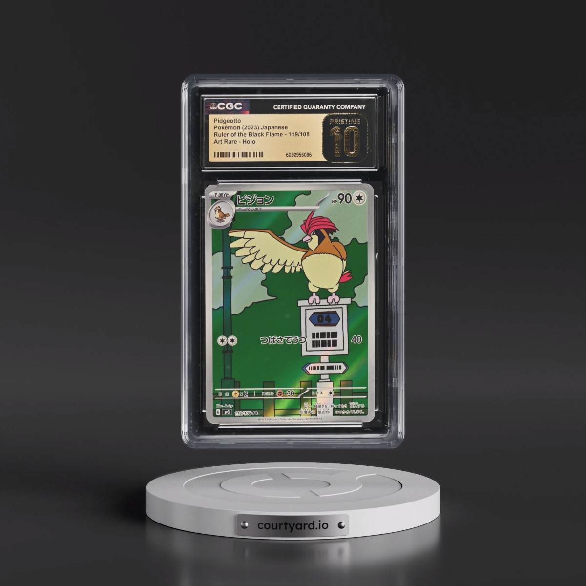 2023 Ruler of the Black Flame #119/108 Pidgeotto - Art Rare Holo (CGC 10 PRISTINE)