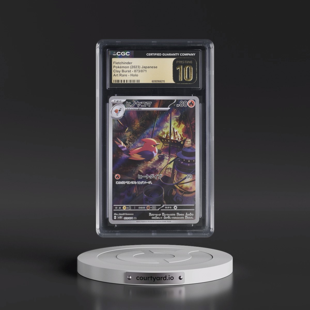2023 Clay Burst #073/071 Fletchinder - Art Rare Holo (CGC 10 PRISTINE)