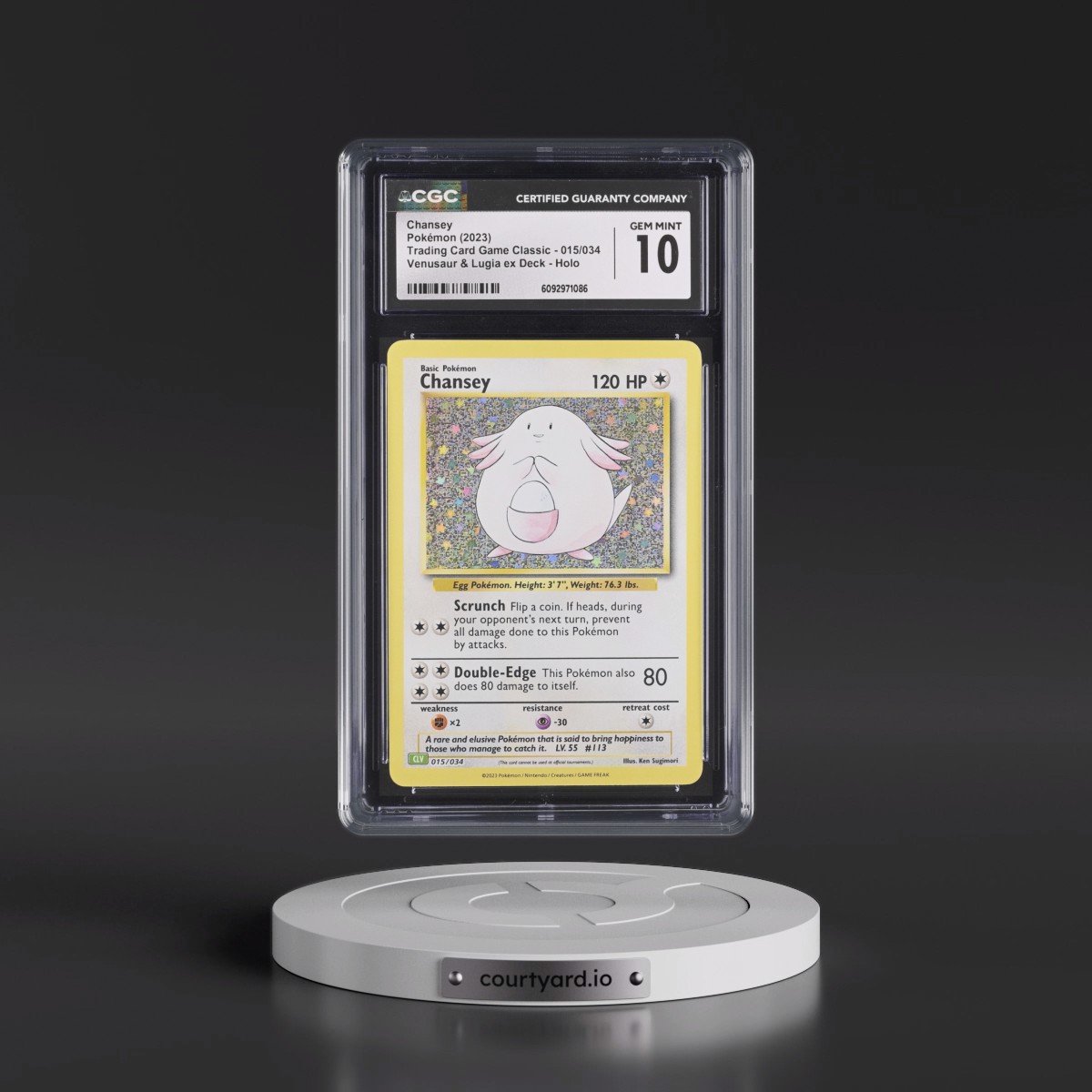 2023 Trading Card Game Classic - CLV, CLC, CLB #015/034 Chansey - Venusaur & Lugia ex Deck - CLV Holo (CGC 10 GEM MINT)