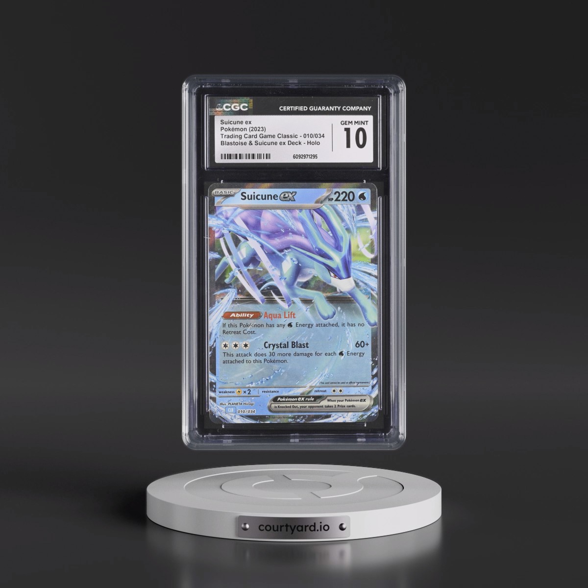 2023 Trading Card Game Classic - CLV, CLC, CLB #010/034 Suicune ex - Blastoise & Suicune ex Deck - CLB Holo (CGC 10 GEM MINT)