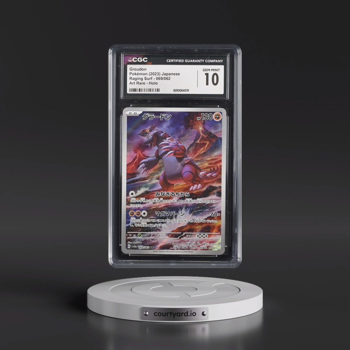 2023 Raging Surf #069/062 Groudon - Art Rare Holo (CGC 10 GEM MINT)