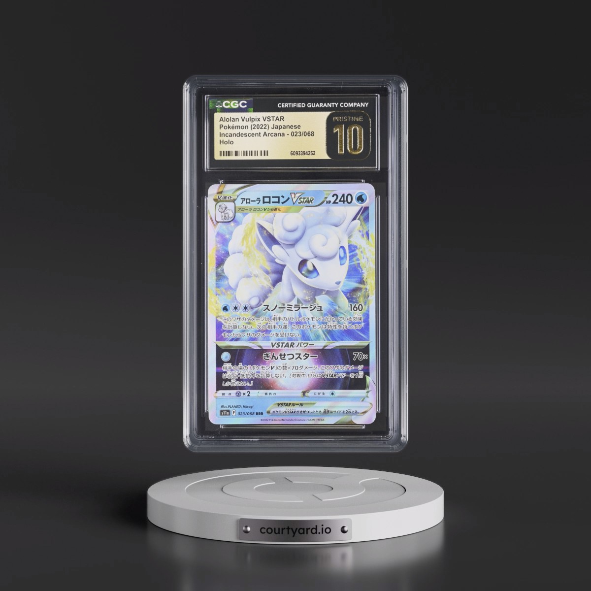 2022 Incandescent Arcana #023/068 Alolan Vulpix VSTAR - Holo (CGC 10 PRISTINE)