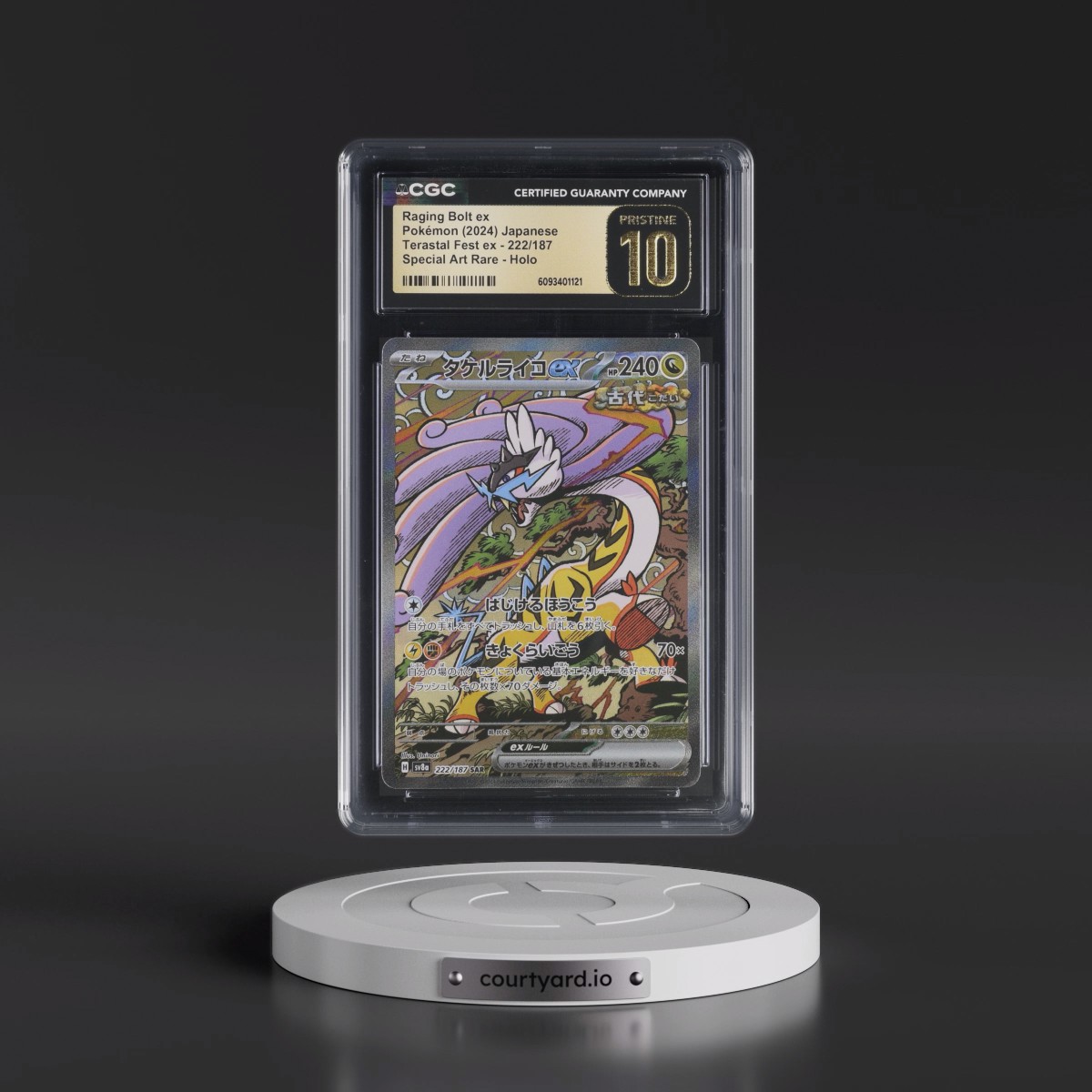 2024 High Class Pack: Terastal Fest ex - sv8a #222/187 Raging Bolt ex - Special Art Rare Holo (CGC 10 PRISTINE)