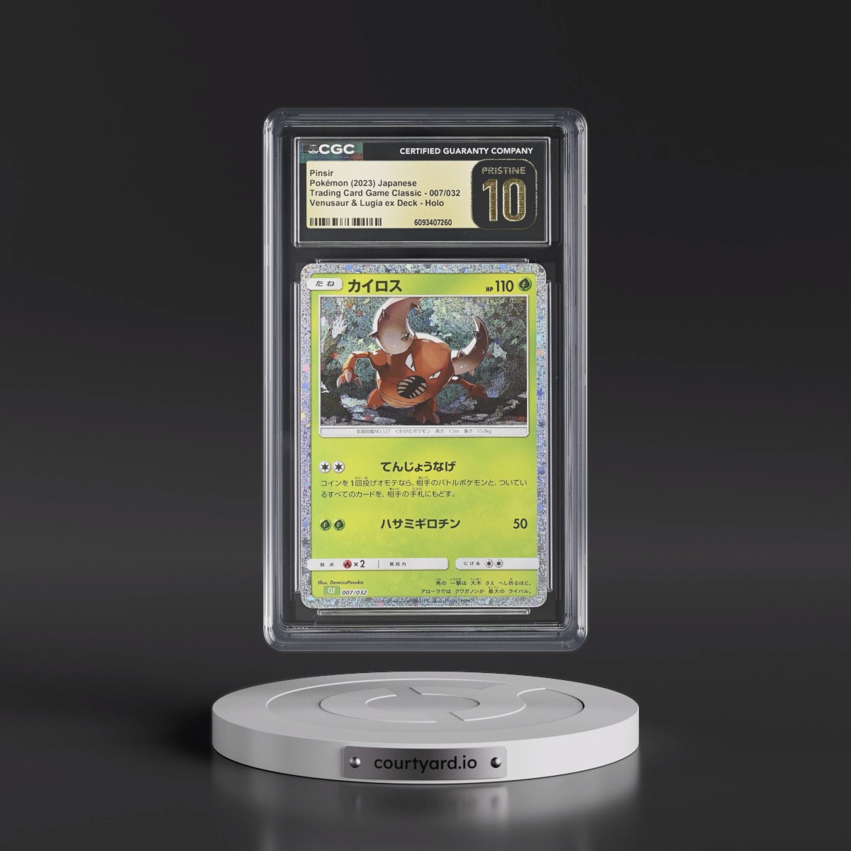 2023 Trading Card Game Classic - CLF, CLL, CLK #007/032 Pinsir - Venusaur & Lugia ex Deck - CLF Holo (CGC 10 PRISTINE)