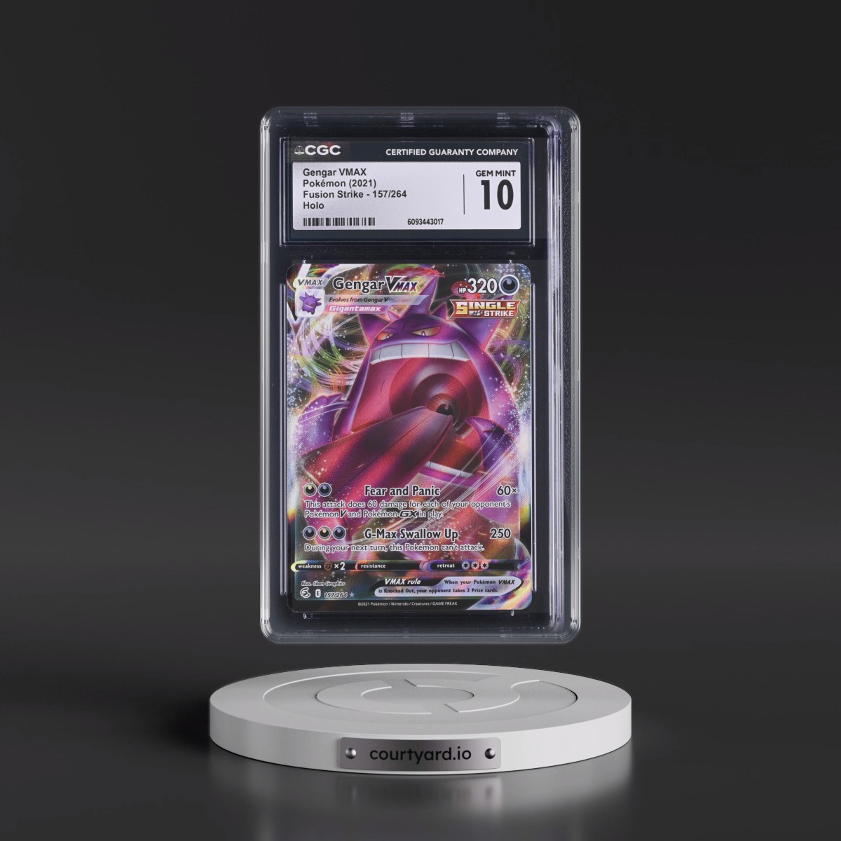 2019 Fusion Strike #157/264 Gengar VMAX - Holo (CGC 10 GEM MINT)