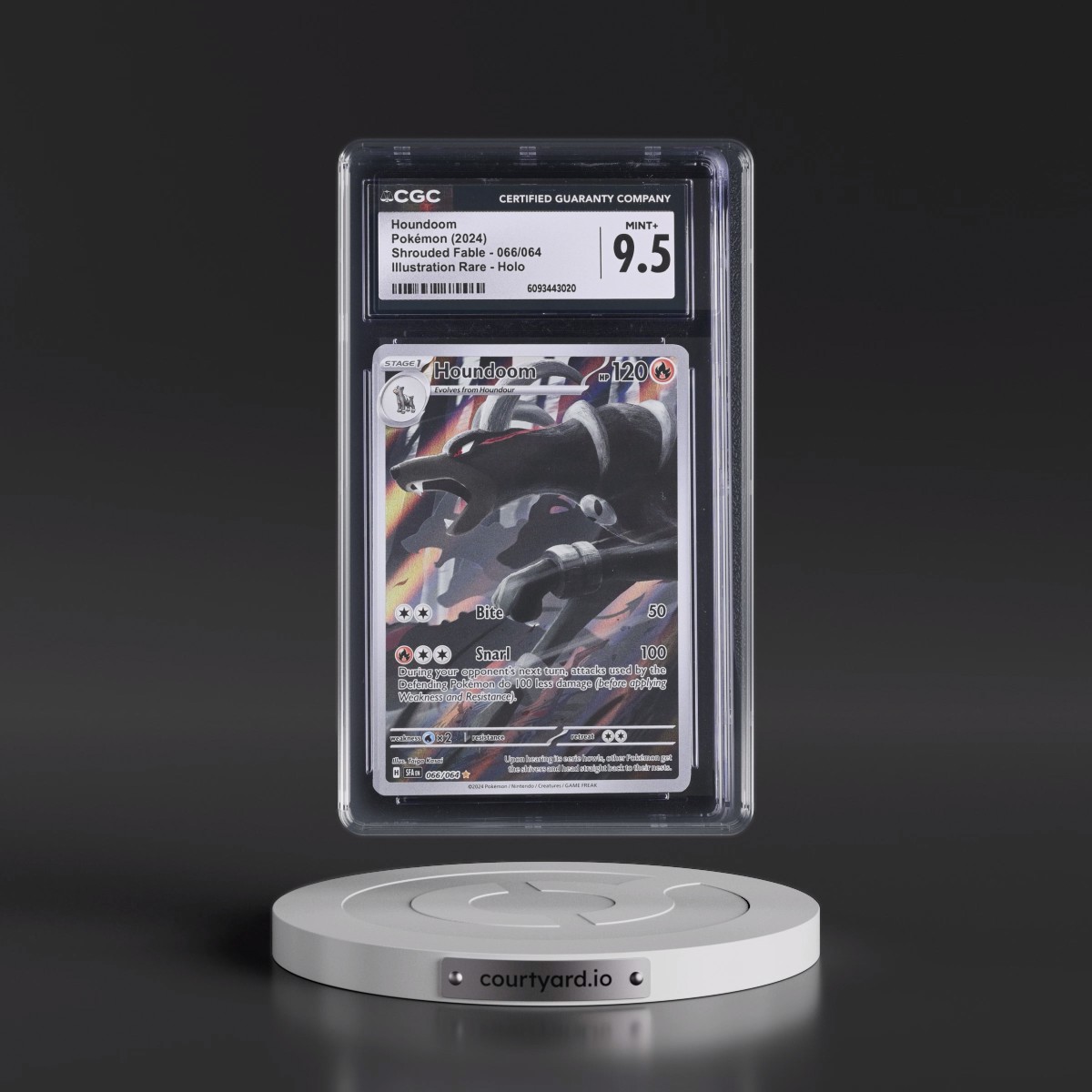 2023 Shrouded Fable - SFA EN #066/064 Houndoom - Illustration Rare Holo (CGC 9.5 MINT+)