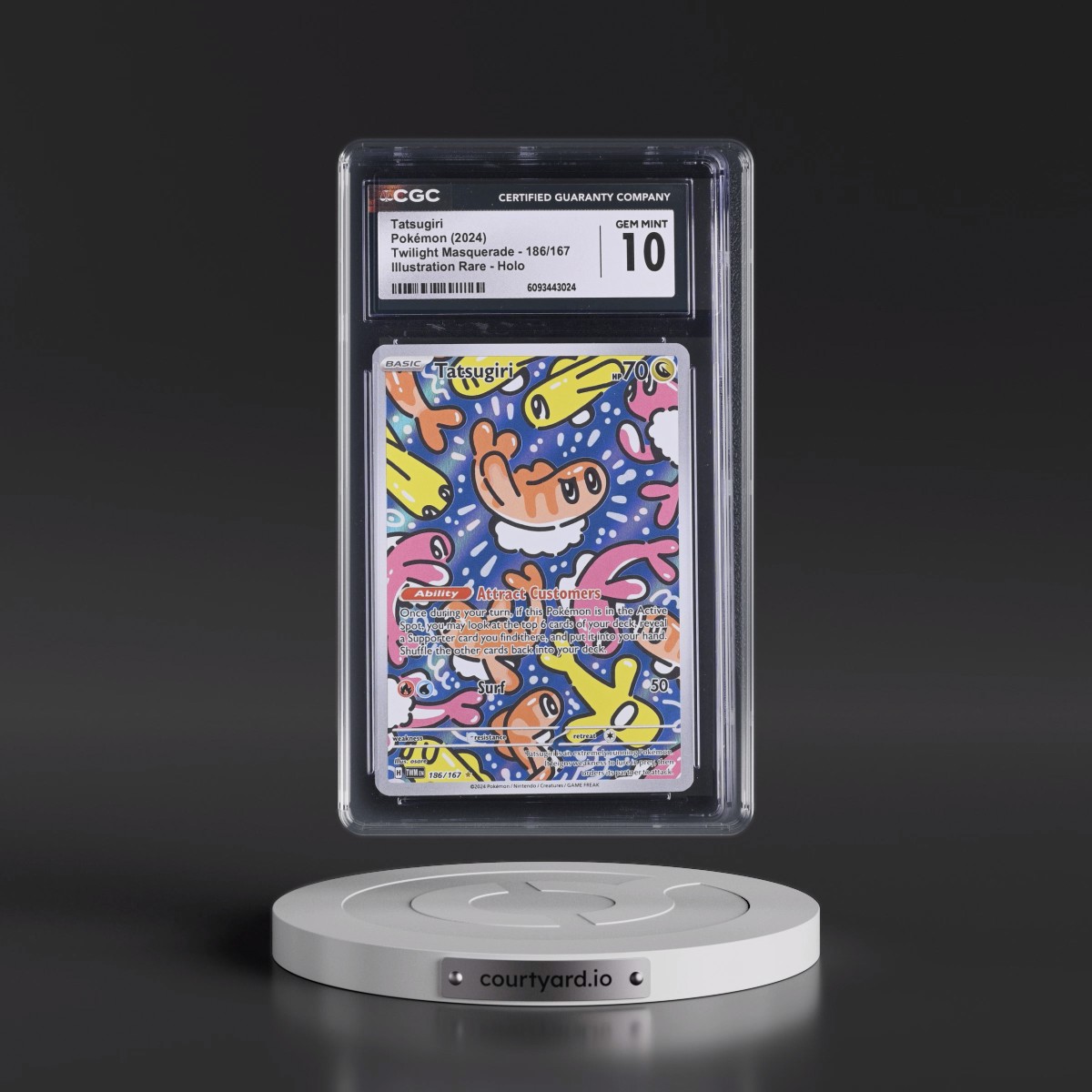 2024 Twilight Masquerade - TWM EN #186/167 Tatsugiri - Illustration Rare Holo (CGC 10 GEM MINT)