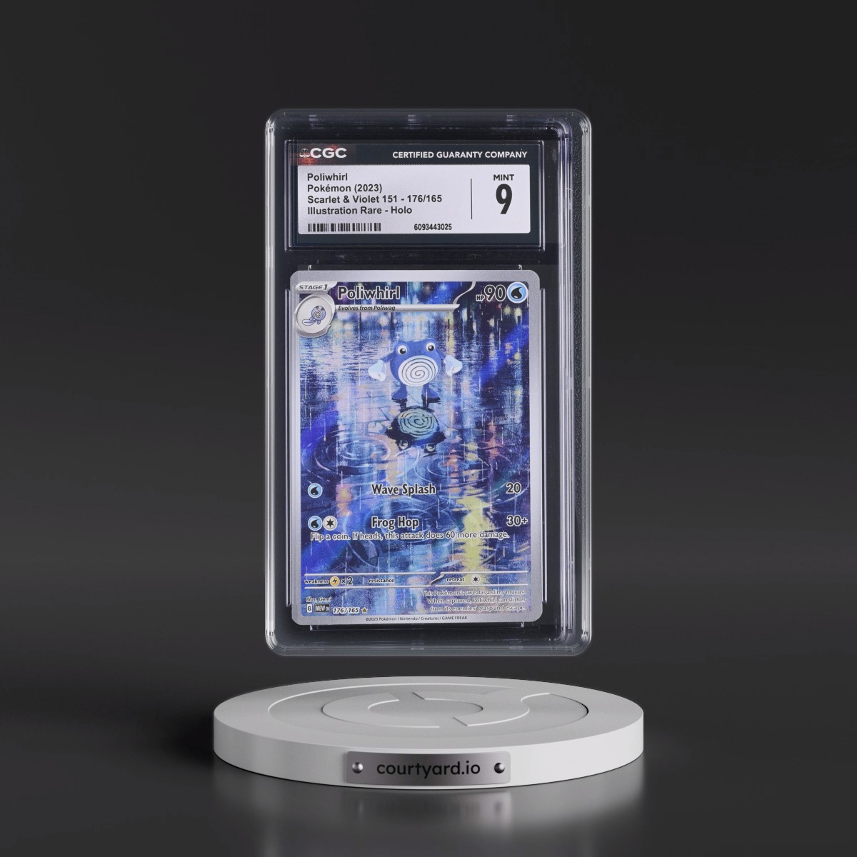2023 Scarlet & Violet 151 - MEW EN #176/165 Poliwhirl - Illustration Rare Holo (CGC 9 MINT)