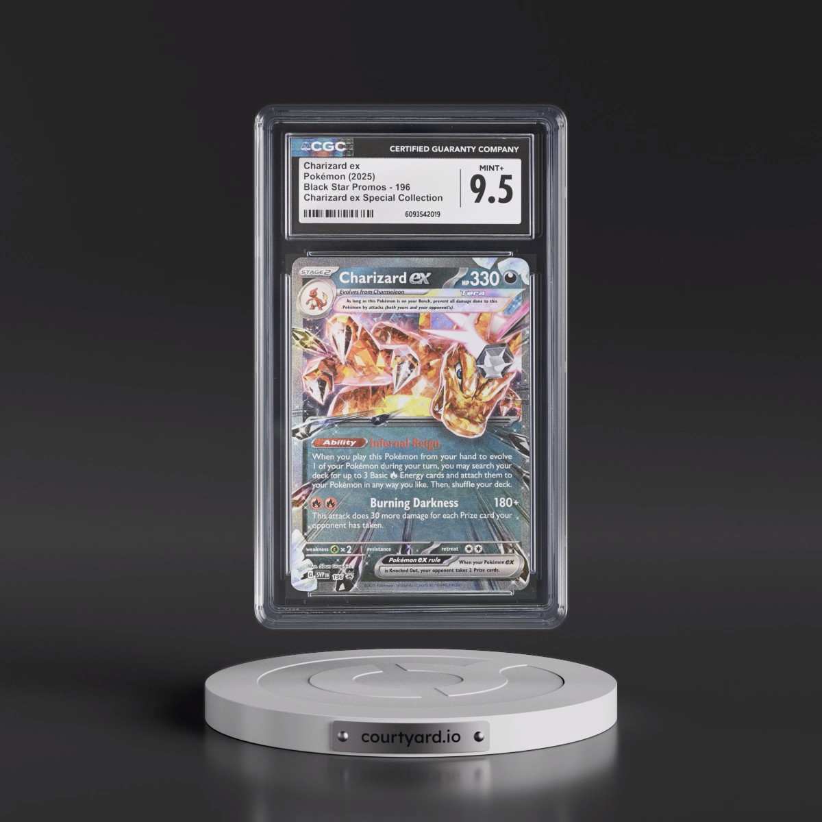 2025 Pokémon Svp EN-SV Black Star Promo #196 Charizard EX - Holo Charizard EX Special Collection (CGC 9.5 MINT+)