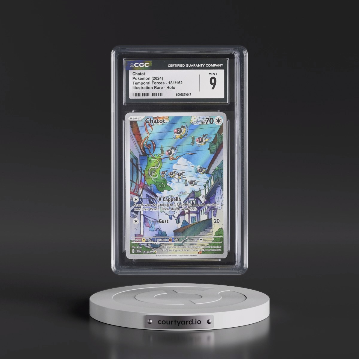 2024 Pokémon Tef EN-Temporal Forces #181 Chatot - Illustration Rare (CGC 9 MINT)