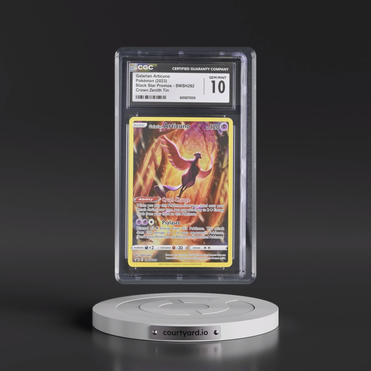 2017 Black Star Promos - Sword & Shield #SWSH282 Galarian Articuno - Crown Zenith Tin (Holo) (CGC 10 GEM MINT)