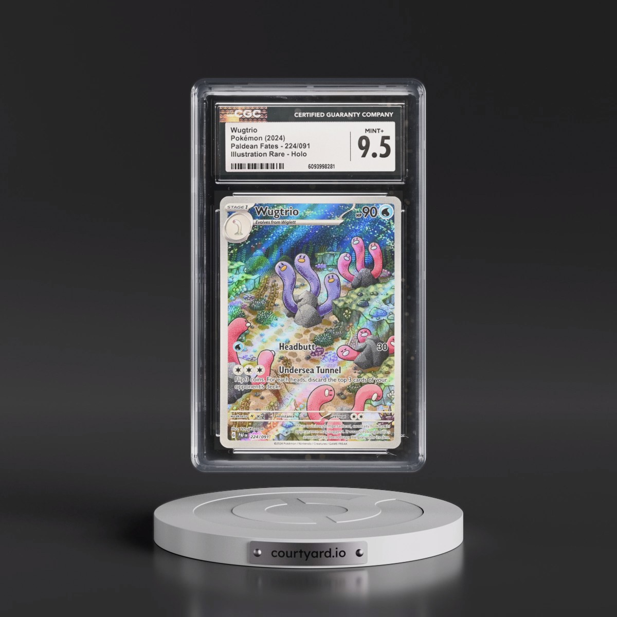2024 Paldean Fates - PAF EN Wugtrio - Illustration Rare Holo #224/091 CGC 9.5