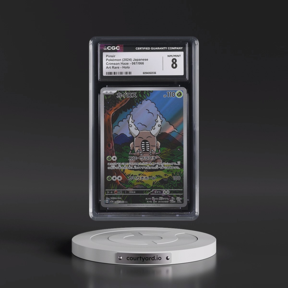 2024 Crimson Haze #067/066 Pinsir - Art Rare Holo (CGC 8 NM-MT)